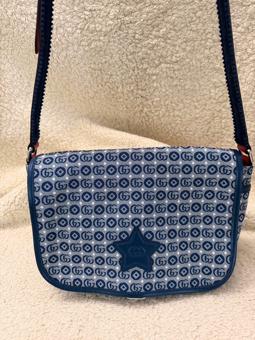 Gucci Double G Geometric Cotton Jacquard Messenger Bag